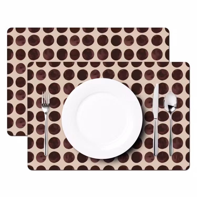 Stippen - Patroon - Bruin Placemat vinyl groot 368 -zzsfeer2_Kitchenyeah-website