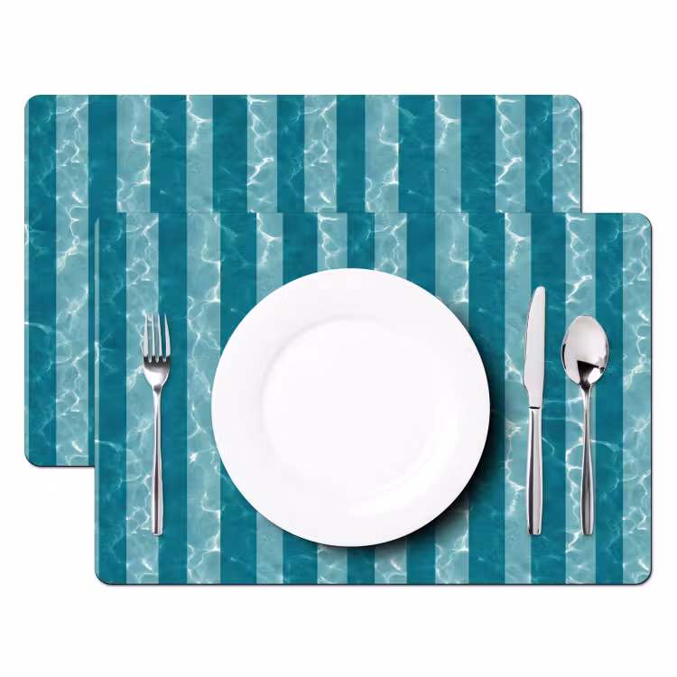 Zwembad - Strepen - Groen Placemat vinyl groot 368 -zzsfeer2_Kitchenyeah-website