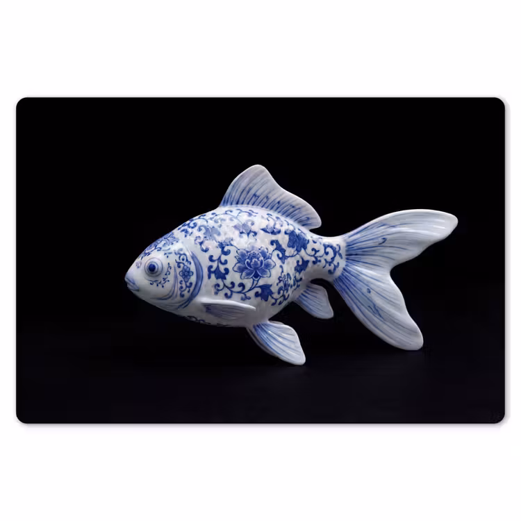 Porselein - Goudvis - Delfts - Blauw Placemat vinyl groot -zzsfeer1_Kitchenyeah-website