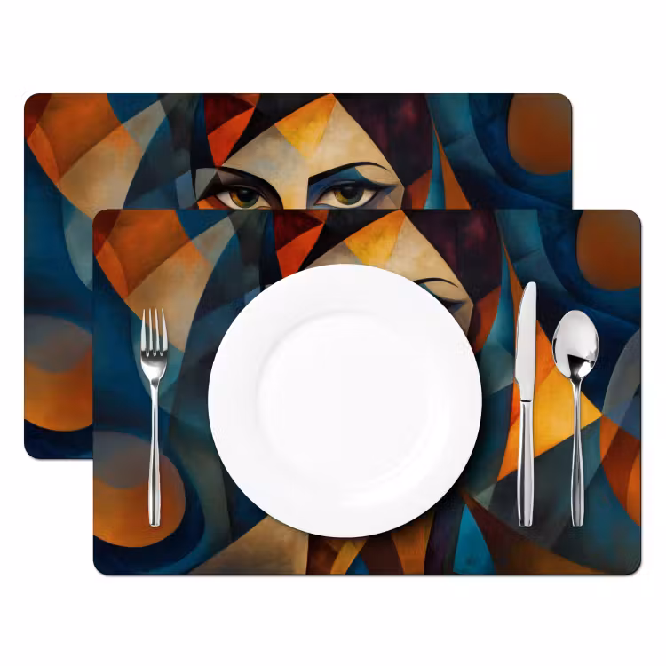 Portret - Abstract - Vormen Placemat vinyl groot -zzsfeer2_Kitchenyeah-website