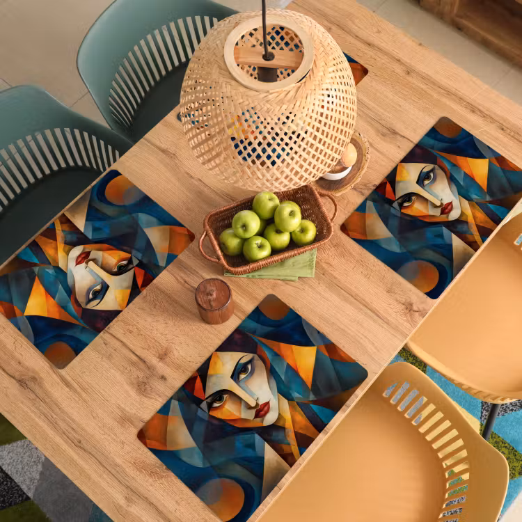 Portret - Abstract - Vormen Placemat vinyl groot -zzsfeer5_Kitchenyeah-website