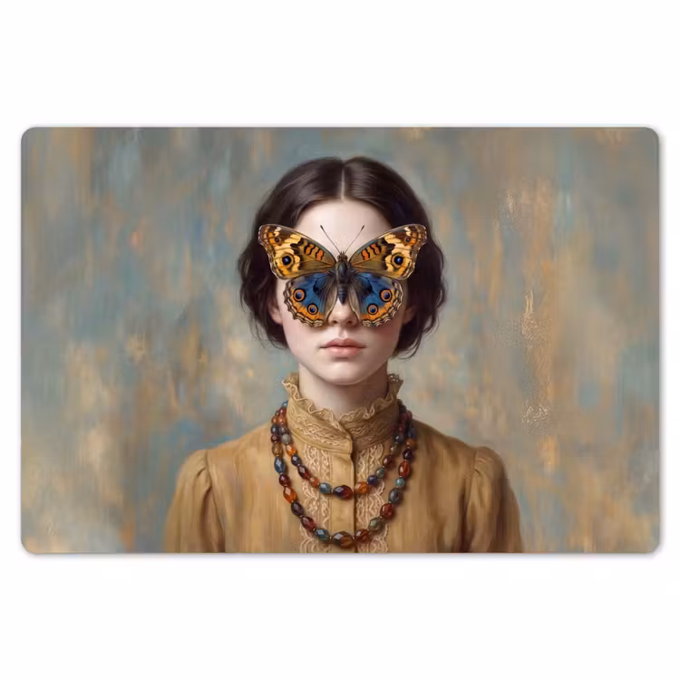 Portret - Vlinder - Kleurrijk Placemat vinyl groot -zzsfeer1_Kitchenyeah-website