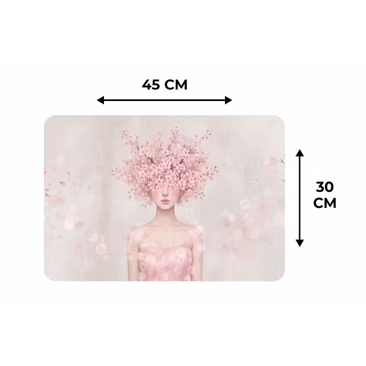 Portret - Kersenbloesem - Roze Placemat vinyl groot -specs