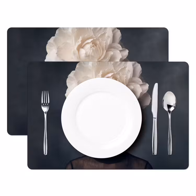 Portret - Mysterieus - Wit Placemat vinyl groot -zzsfeer2_Kitchenyeah-website
