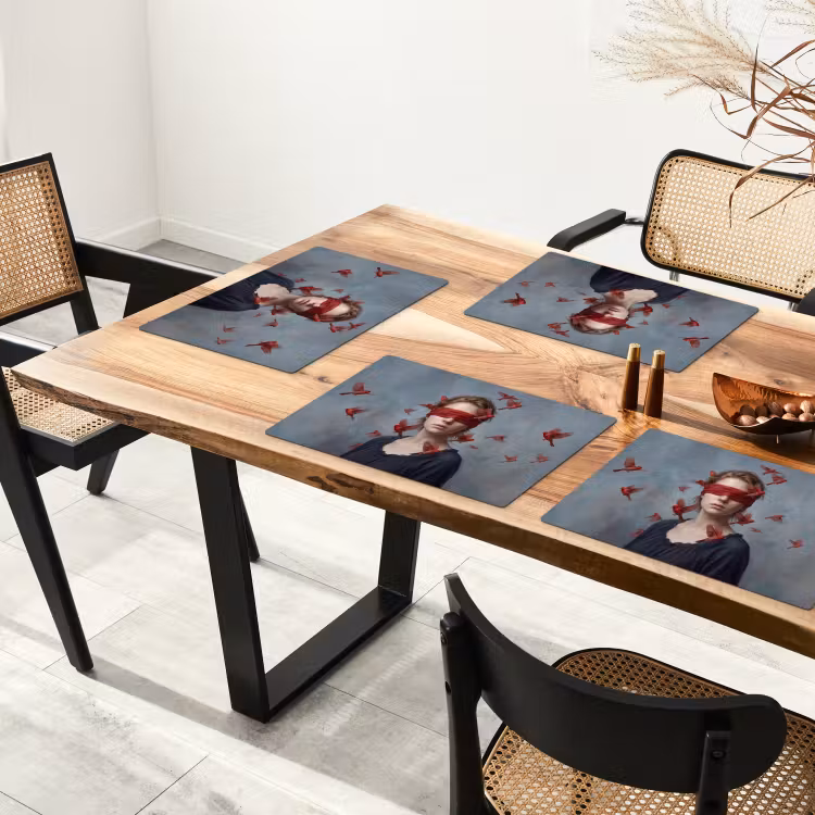 Portret - Krachtig - Rood Placemat vinyl groot -zzsfeer4_Kitchenyeah-website