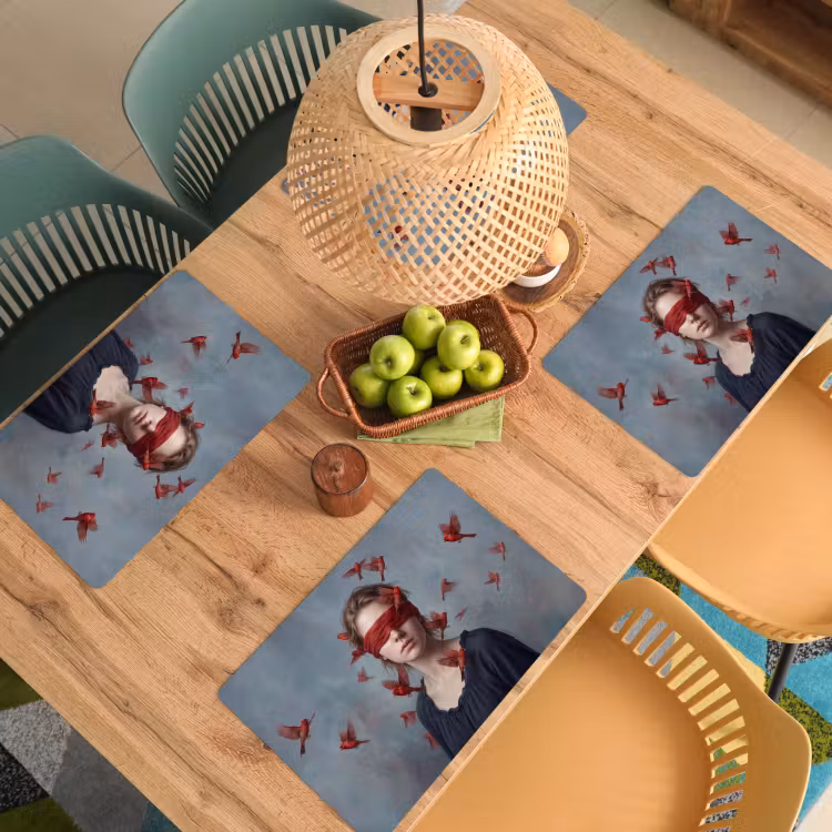 Portret - Krachtig - Rood Placemat vinyl groot -zzsfeer5_Kitchenyeah-website