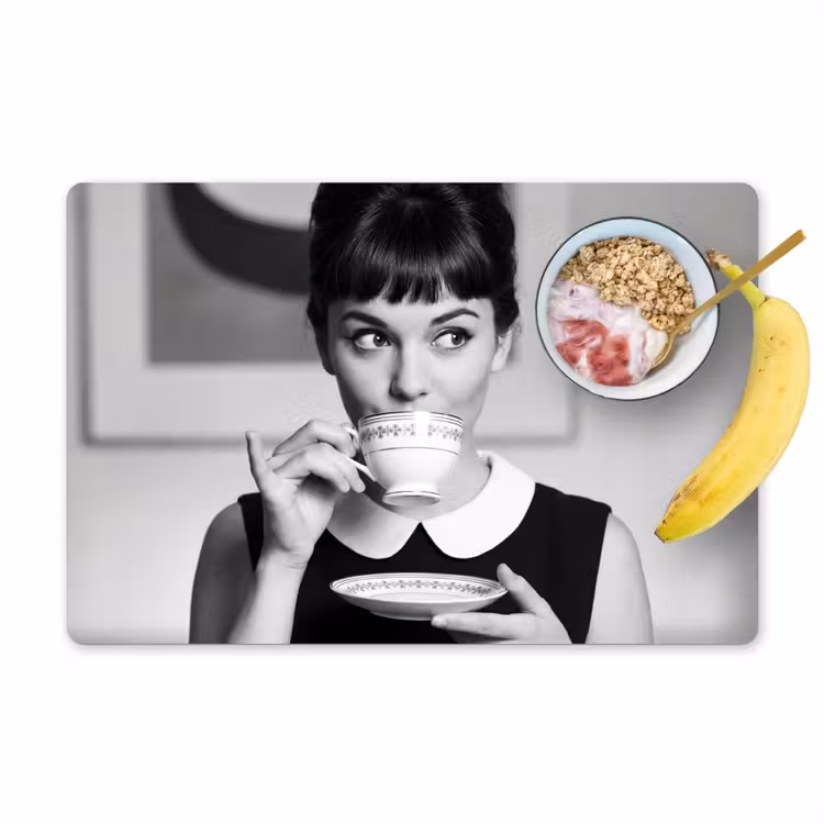 Portret - Thee - Vrouw Placemat vinyl groot -zzzproduct_Kitchenyeah-website