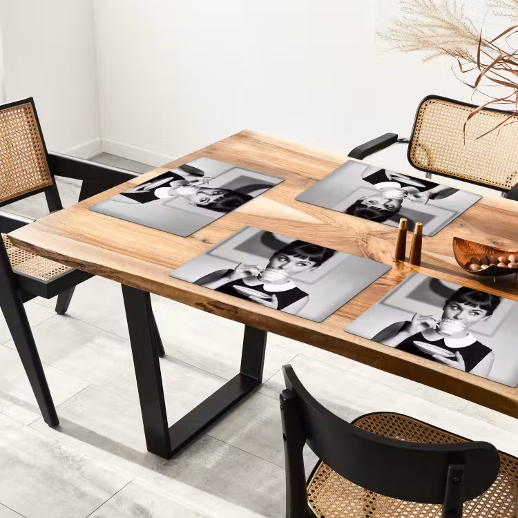 Portret - Thee - Vrouw Placemat vinyl groot -zzsfeer4_Kitchenyeah-website