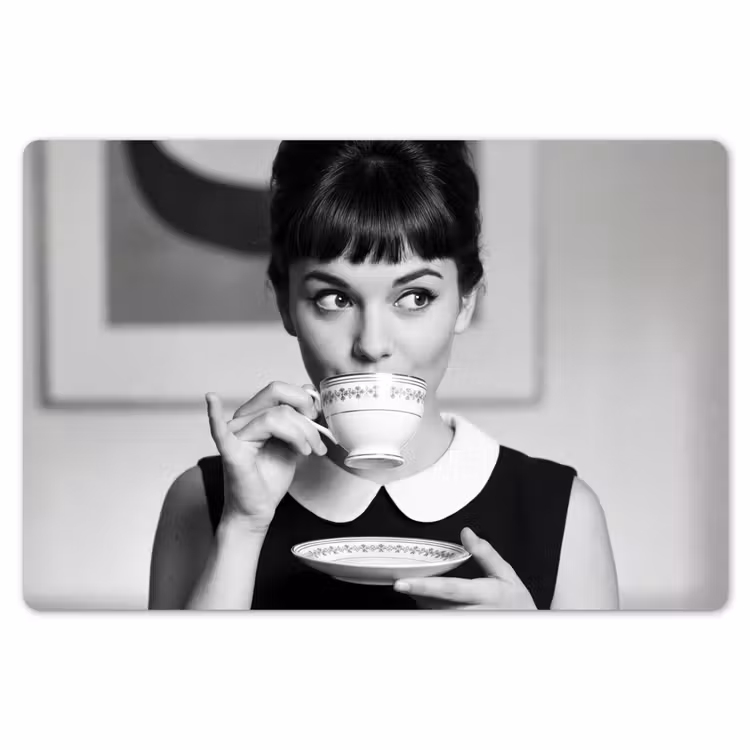 Portret - Thee - Vrouw Placemat vinyl groot -zzsfeer1_Kitchenyeah-website