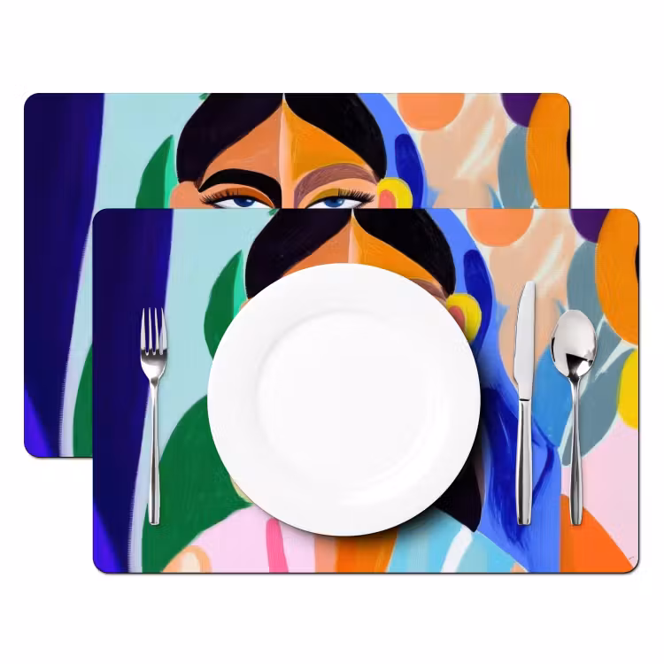 Portret - Vrouw - Modern Placemat vinyl groot -zzsfeer2_Kitchenyeah-website