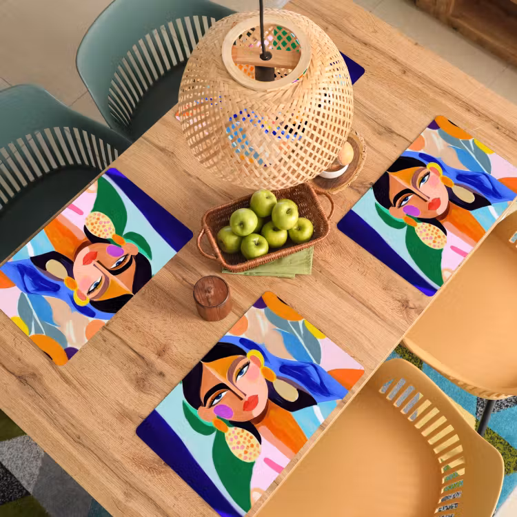 Portret - Vrouw - Modern Placemat vinyl groot -zzsfeer5_Kitchenyeah-website