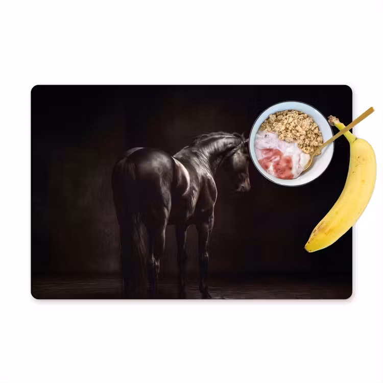 Krachtig - Paard - Donker Placemat vinyl groot -zzzproduct_Kitchenyeah-website