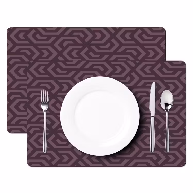 Paars - Geometrisch - Patroon - Donker Placemat vinyl groot 368 -zzsfeer2_Kitchenyeah-website