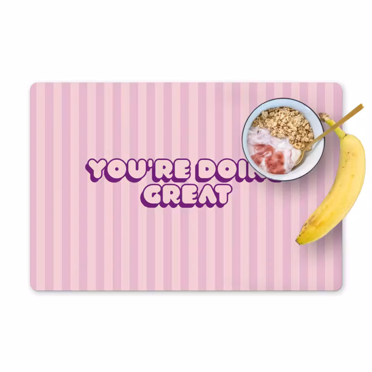 Paars - Strepen - You're doing great - Schaduw Placemat vinyl groot -zzzproduct_Kitchenyeah-website