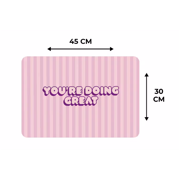 Paars - Strepen - You're doing great - Schaduw Placemat vinyl groot -specs