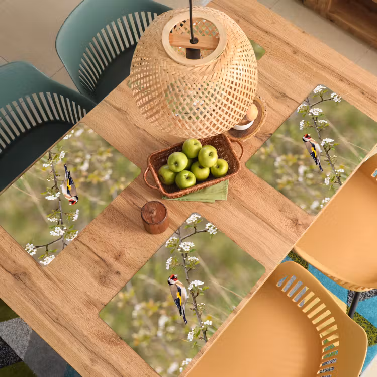 Putter - Bloesem - Lente - Natuur - Kleurrijk Placemat vinyl groot -zzsfeer5_Kitchenyeah-website