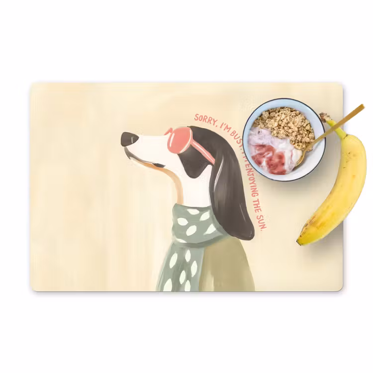 Quote - Hond - Zonnebril Placemat vinyl groot -zzzproduct_Kitchenyeah-website