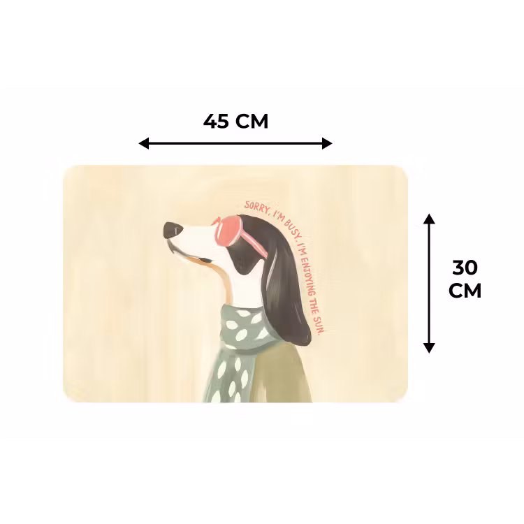 Quote - Hond - Zonnebril Placemat vinyl groot -specs