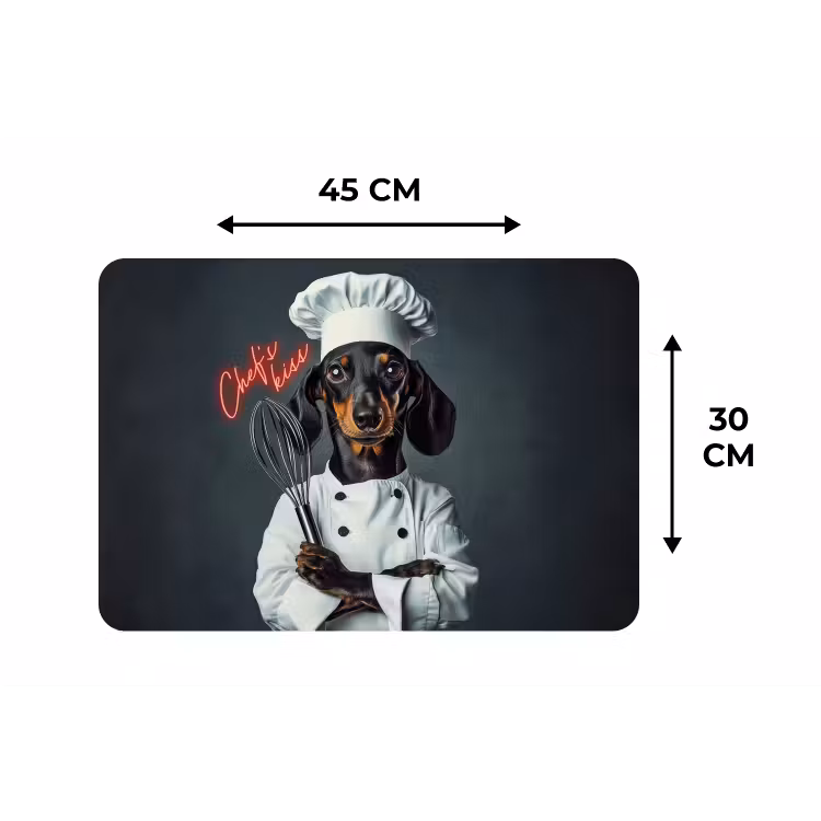 Quote - Neon - Hond - Kokskleding Placemat vinyl groot -specs