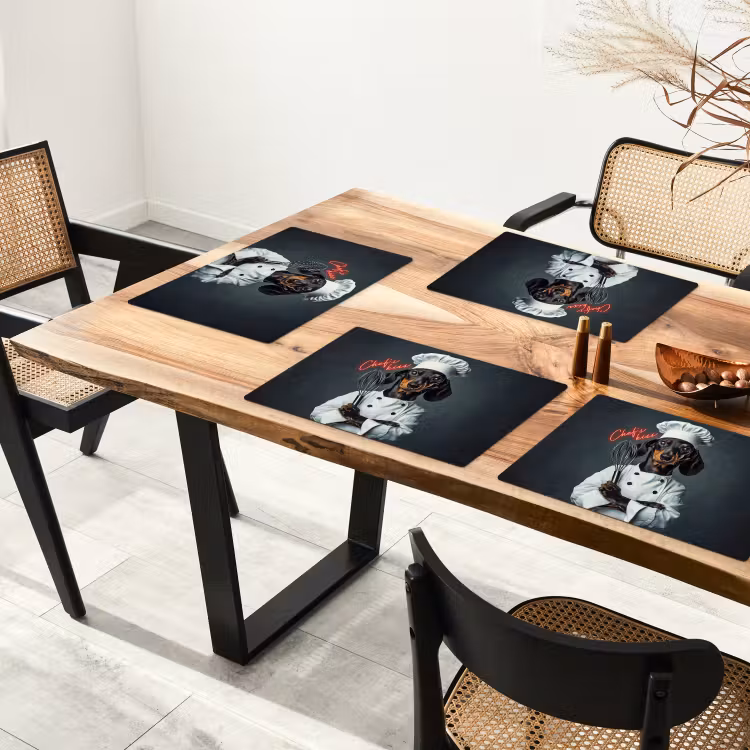 Quote - Neon - Hond - Kokskleding Placemat vinyl groot -zzsfeer4_Kitchenyeah-website