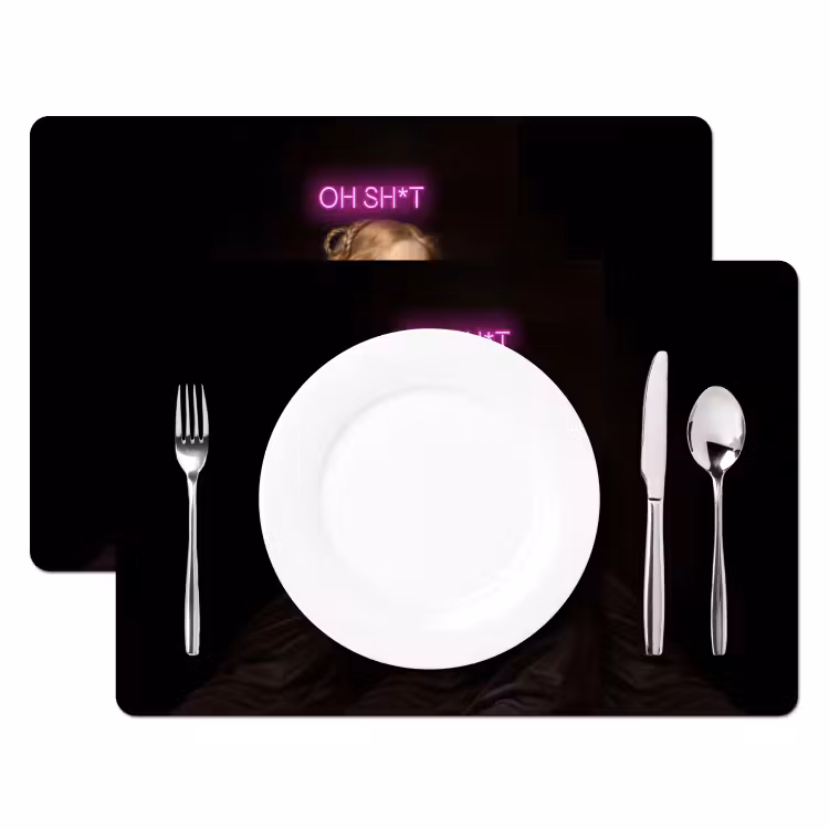 Quote - Neon - vrouw Placemat vinyl groot -zzsfeer2_Kitchenyeah-website