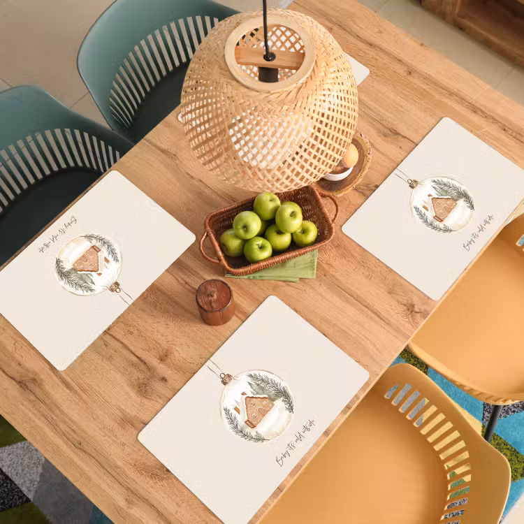 Quote - Winter - Kerst - Beige - Kerstbal Placemat vinyl groot -zzsfeer5_Kitchenyeah-website