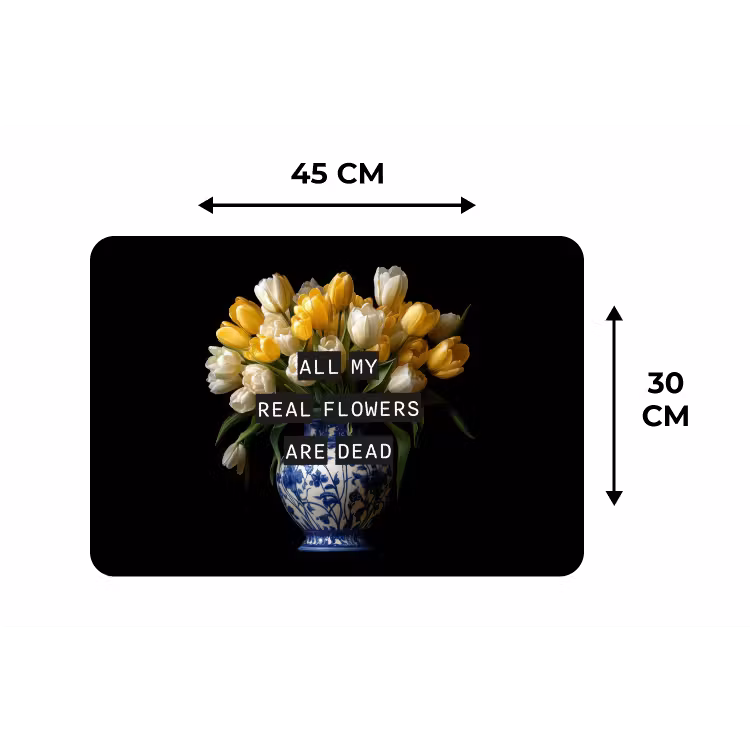 Quotes - Bloem - Tulp - Geel Placemat vinyl groot -specs
