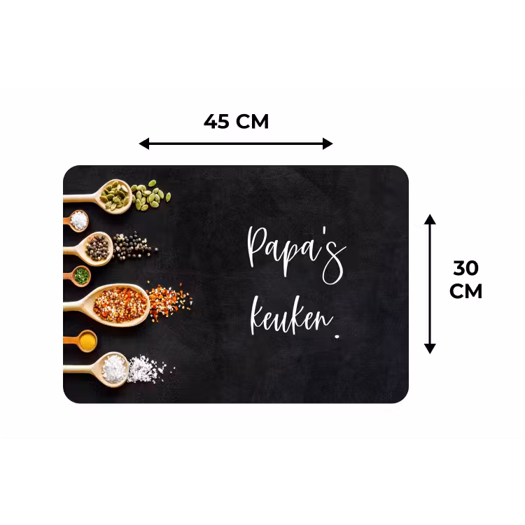 Quotes - Spreuken - Keuken - Papa's keuken - Papa Placemat vinyl groot -specs