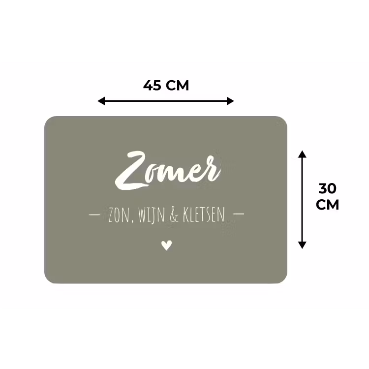 Quotes - Zomer, zon, wijn & kletsen - Tekst - Zomer Placemat vinyl groot -specs