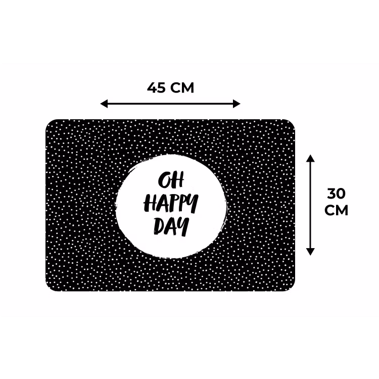 Quotes - Tekst - Oh happy day - Geluk Placemat vinyl groot -specs