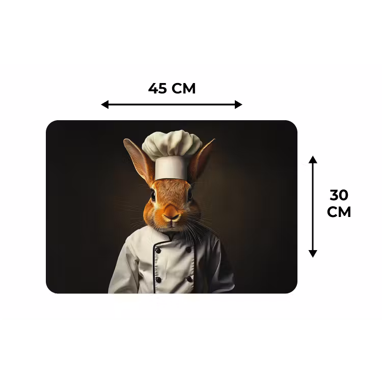 Konijn - Kok - Dier Placemat vinyl groot -specs