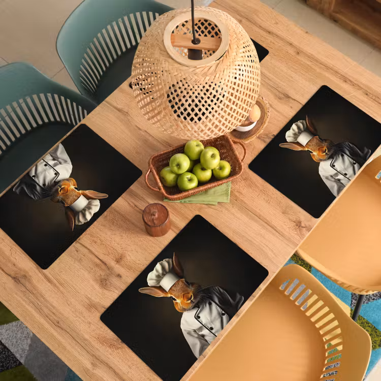 Konijn - Kok - Dier Placemat vinyl groot -zzsfeer5_Kitchenyeah-website
