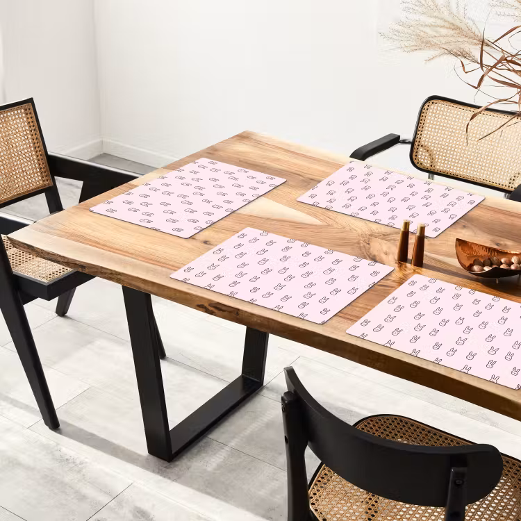 Konijnen - Minimalistisch - Roze Placemat vinyl groot 368 -zzsfeer4_Kitchenyeah-website