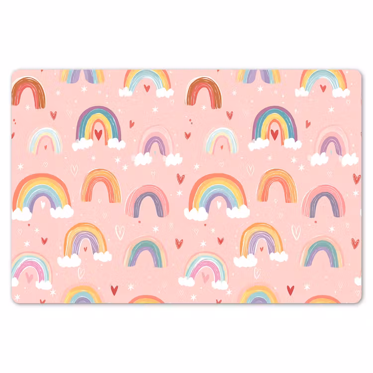 Regenboog - Patroon - Pastel - Handgetekend Placemat vinyl groot -zzsfeer1_Kitchenyeah-website