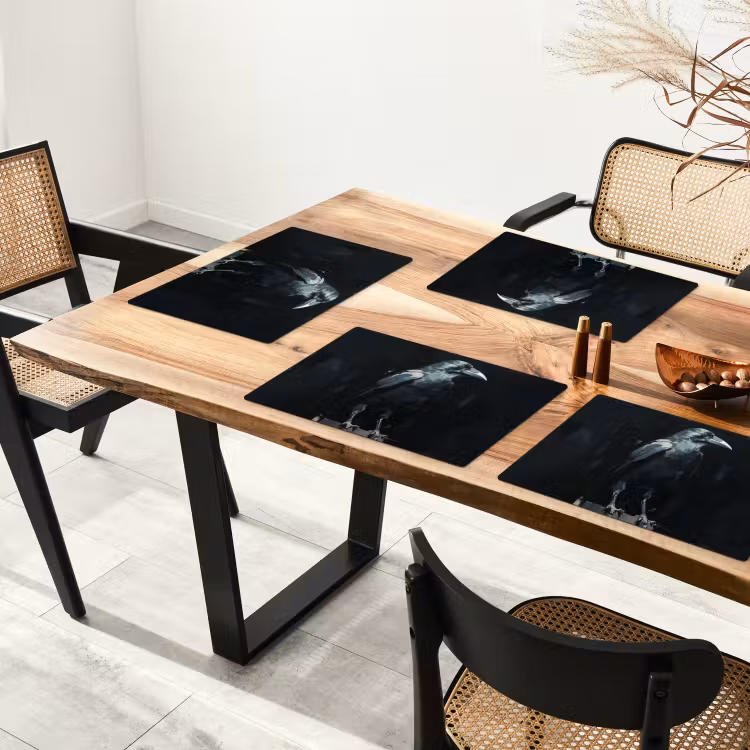 Raaf - Vogels - Zwart Placemat vinyl groot -zzsfeer4_Kitchenyeah-website
