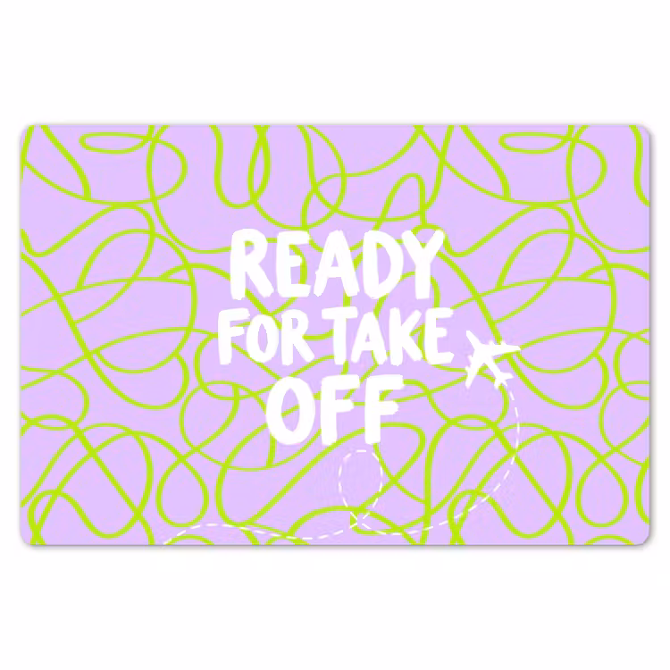 Ready for take off - Vliegtuig - Groen - Paars - Golvende lijnen Placemat vinyl groot -zzsfeer1_Kitchenyeah-website