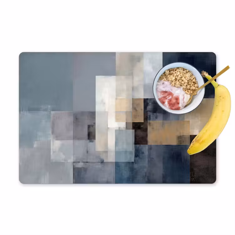 Rechthoeken - Abstract - Blauw Placemat vinyl groot -zzzproduct_Kitchenyeah-website