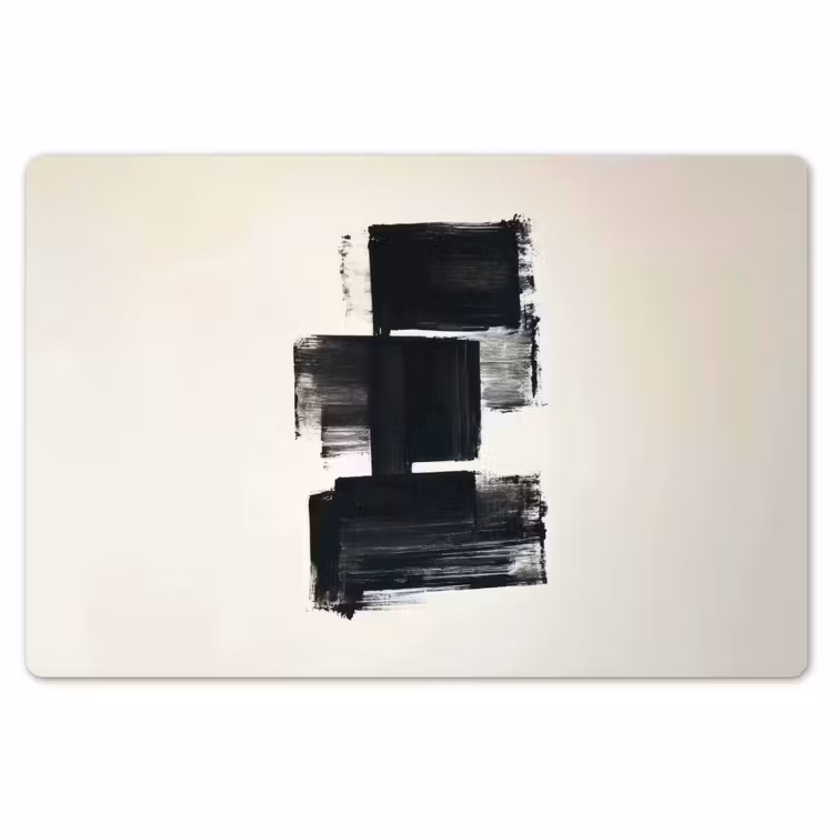 Rechthoeken - Penseelstreken - Abstract - Zwart Placemat vinyl groot -zzsfeer1_Kitchenyeah-website
