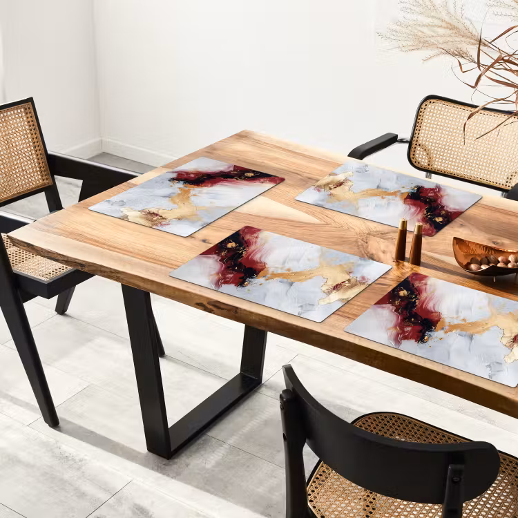 Rood - Abstract - Goud - Modern Placemat vinyl groot -zzsfeer4_Kitchenyeah-website