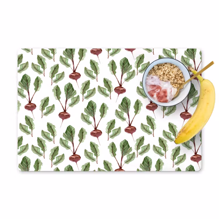 Rood - Bieten - Blad - Patroon Placemat vinyl groot 368 -zzzproduct_Kitchenyeah-website