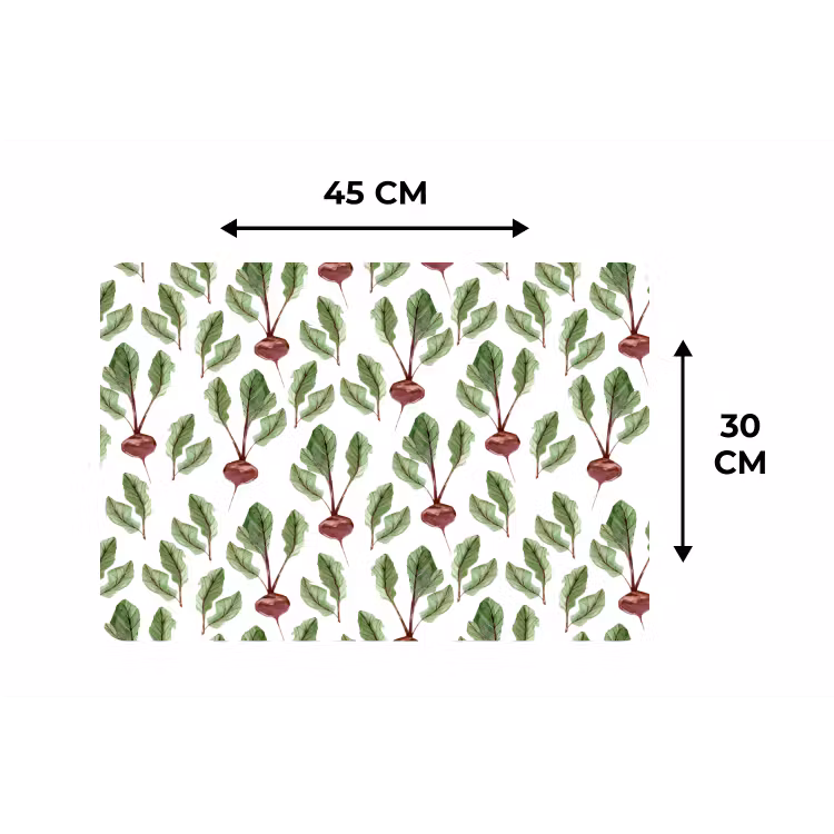 Rood - Bieten - Blad - Patroon Placemat vinyl groot 368 -specs