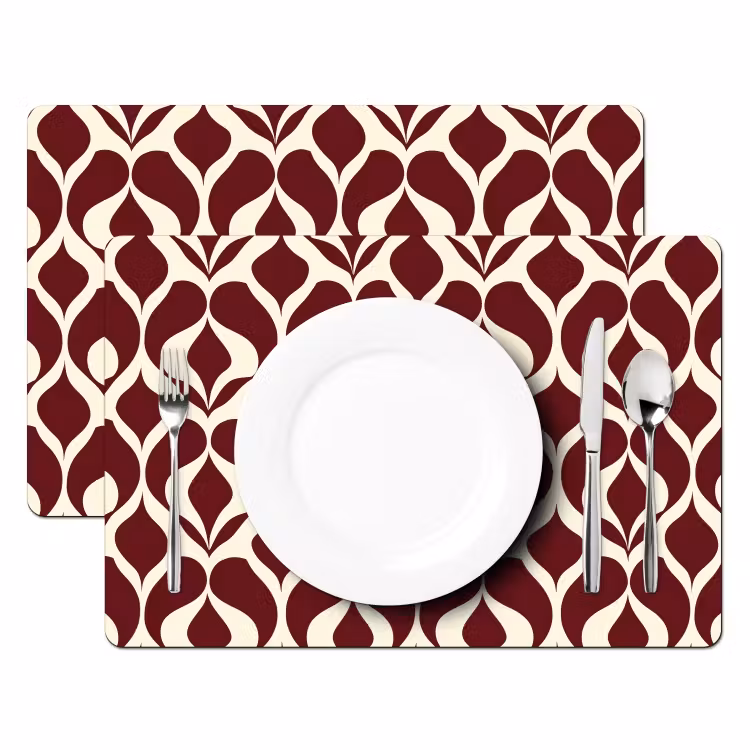 Rood - Druppelpatroon - Grafisch Placemat vinyl groot 368 -zzsfeer2_Kitchenyeah-website