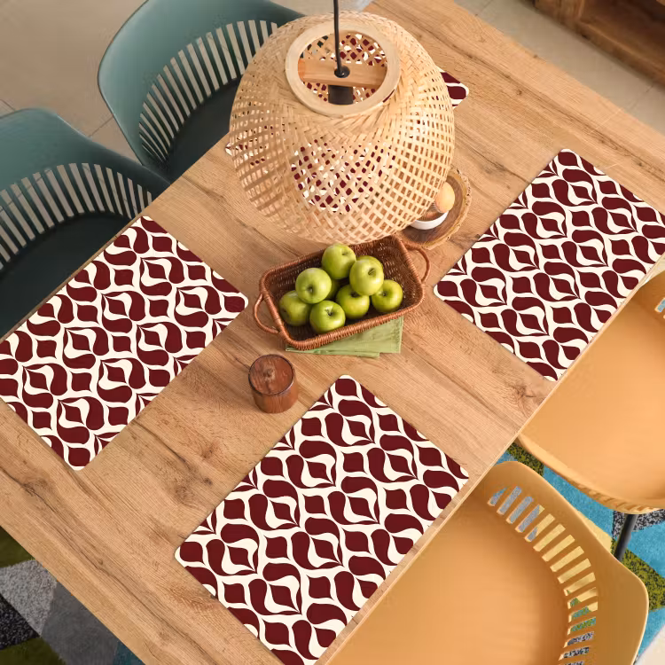 Rood - Druppelpatroon - Grafisch Placemat vinyl groot 368 -zzsfeer5_Kitchenyeah-website