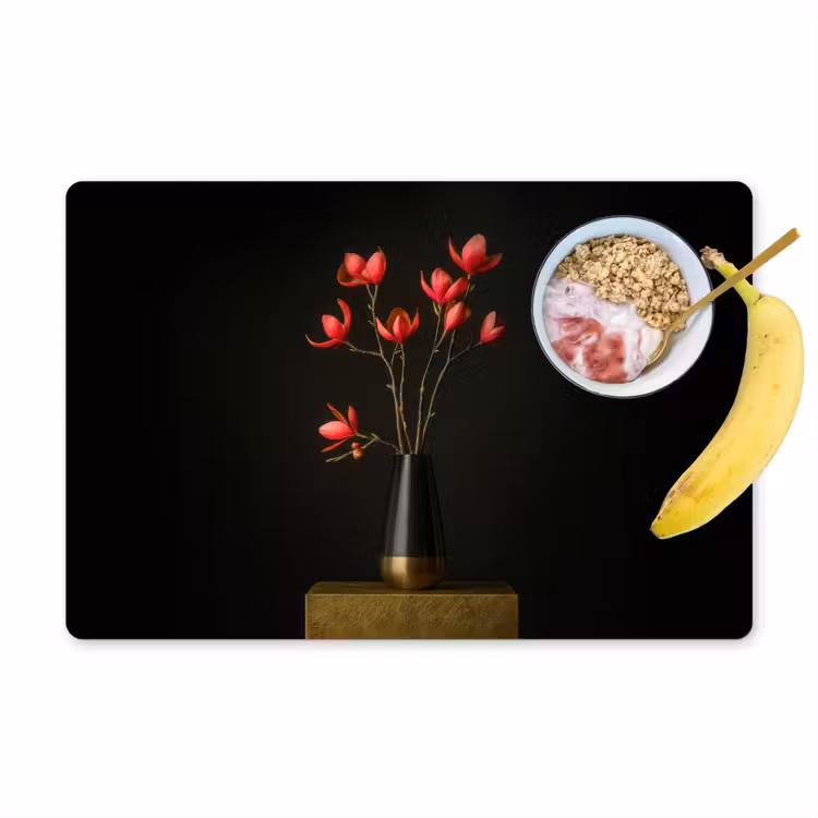 Rode - Bloemen - Vaas Placemat vinyl groot -zzzproduct_Kitchenyeah-website