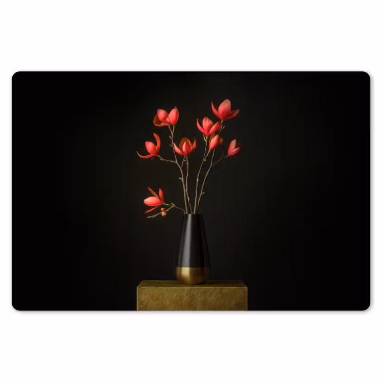 Rode - Bloemen - Vaas Placemat vinyl groot -zzsfeer1_Kitchenyeah-website
