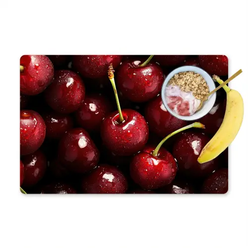 Rood - Fruit - Kersen Placemat vinyl groot -zzzproduct_Kitchenyeah-website
