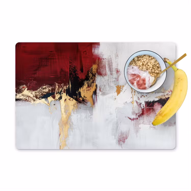 Rood - Marmer - Abstract - Goud - Modern Placemat vinyl groot -zzzproduct_Kitchenyeah-website