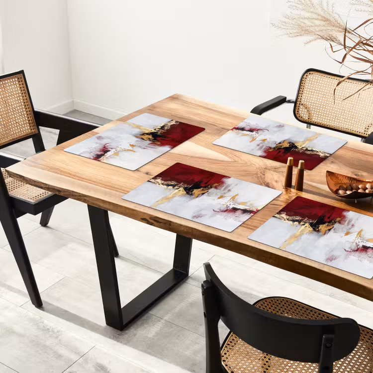 Rood - Marmer - Abstract - Goud - Modern Placemat vinyl groot -zzsfeer4_Kitchenyeah-website