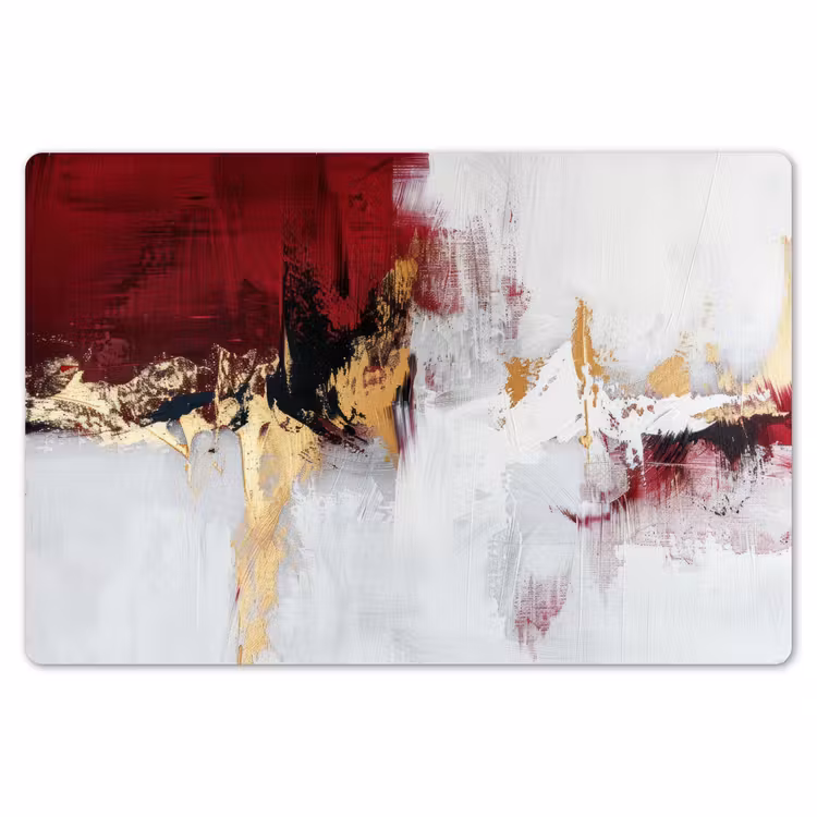 Rood - Marmer - Abstract - Goud - Modern Placemat vinyl groot -zzsfeer1_Kitchenyeah-website