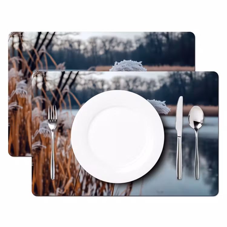 Riet - Gras - Natuur - Winter - Meer Placemat vinyl groot -zzsfeer2_Kitchenyeah-website
